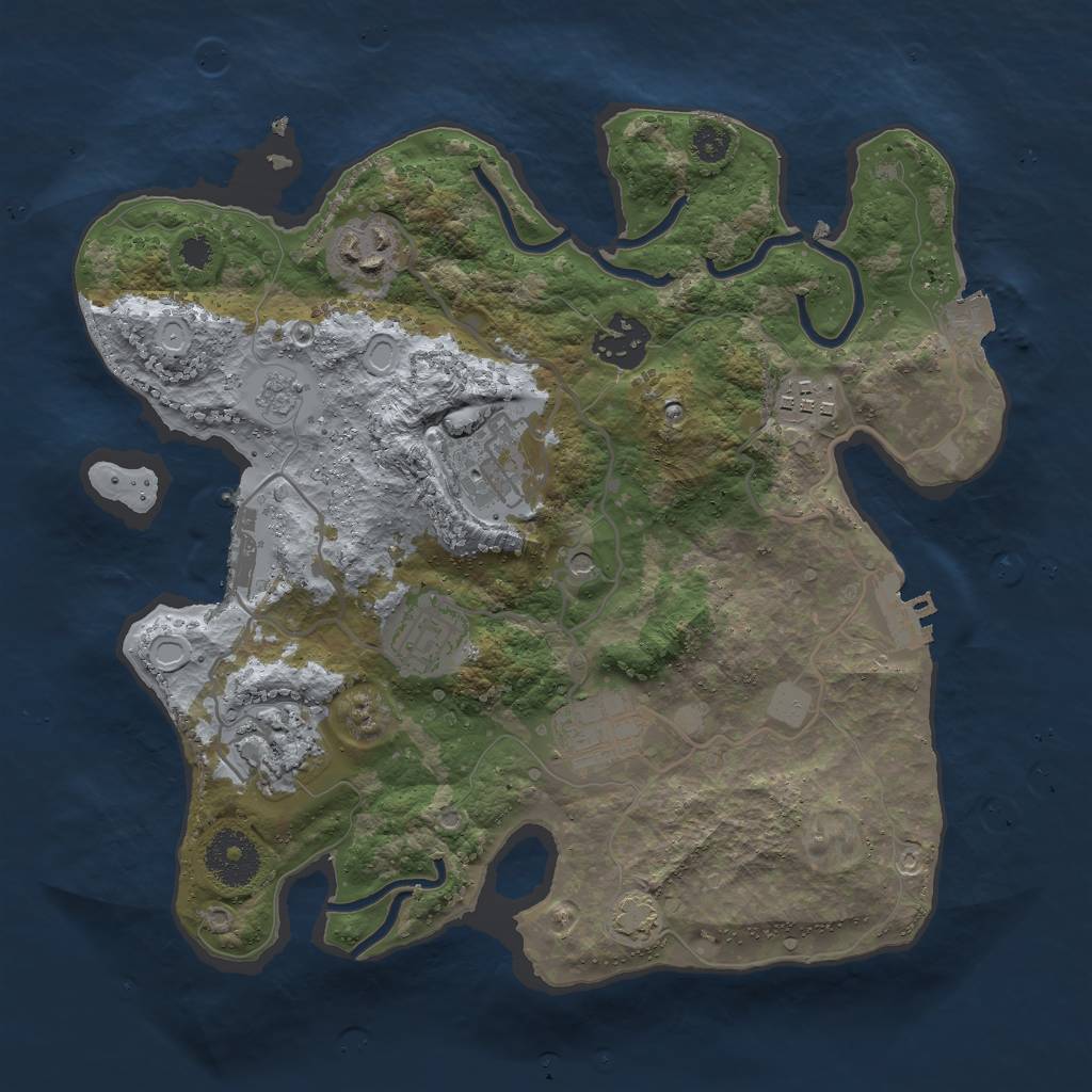 Rust Map: Procedural Map, Size: 3000, Seed: 186371297, 15 Monuments