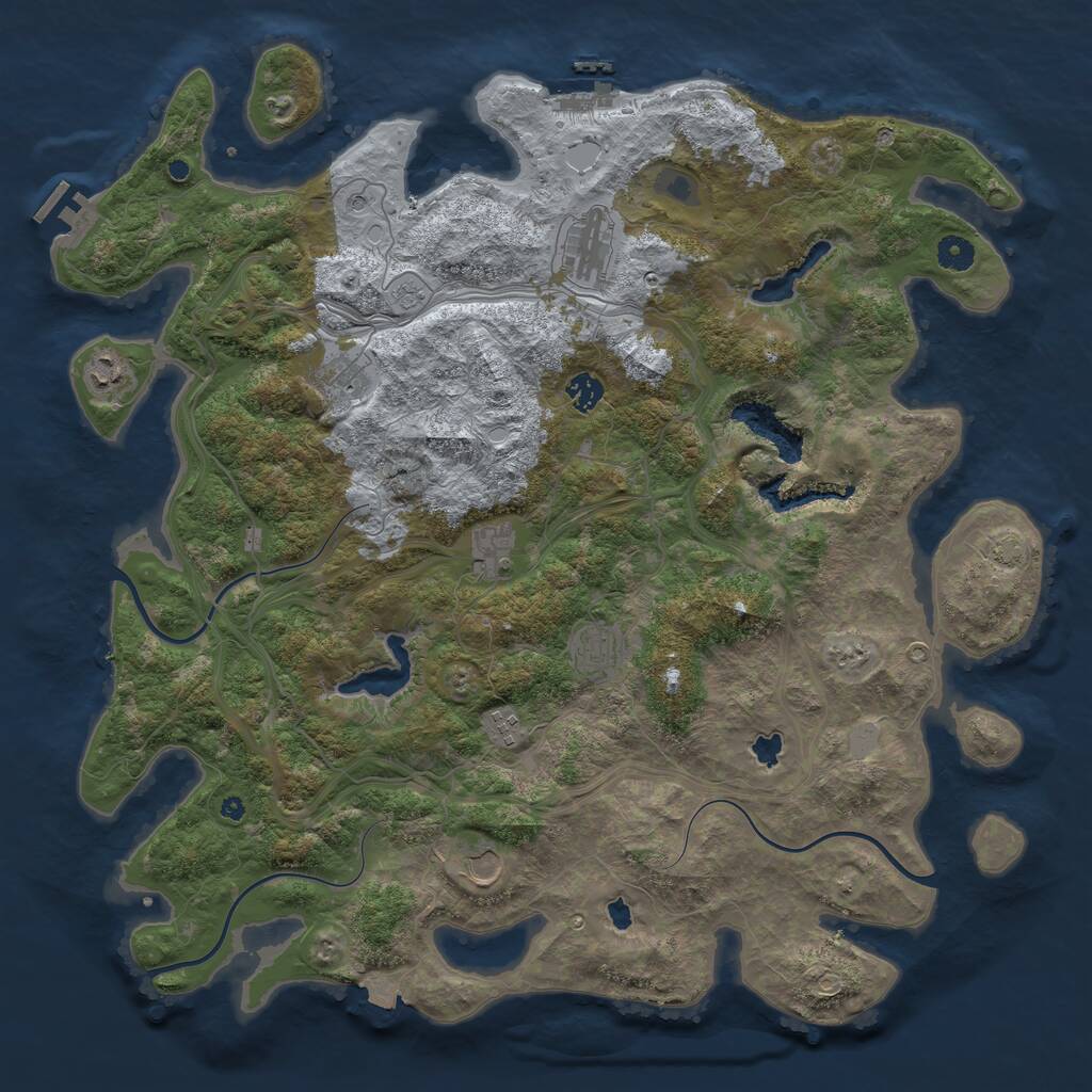 Rust Map: Procedural Map, Size: 4500, Seed: 956913534, 14 Monuments