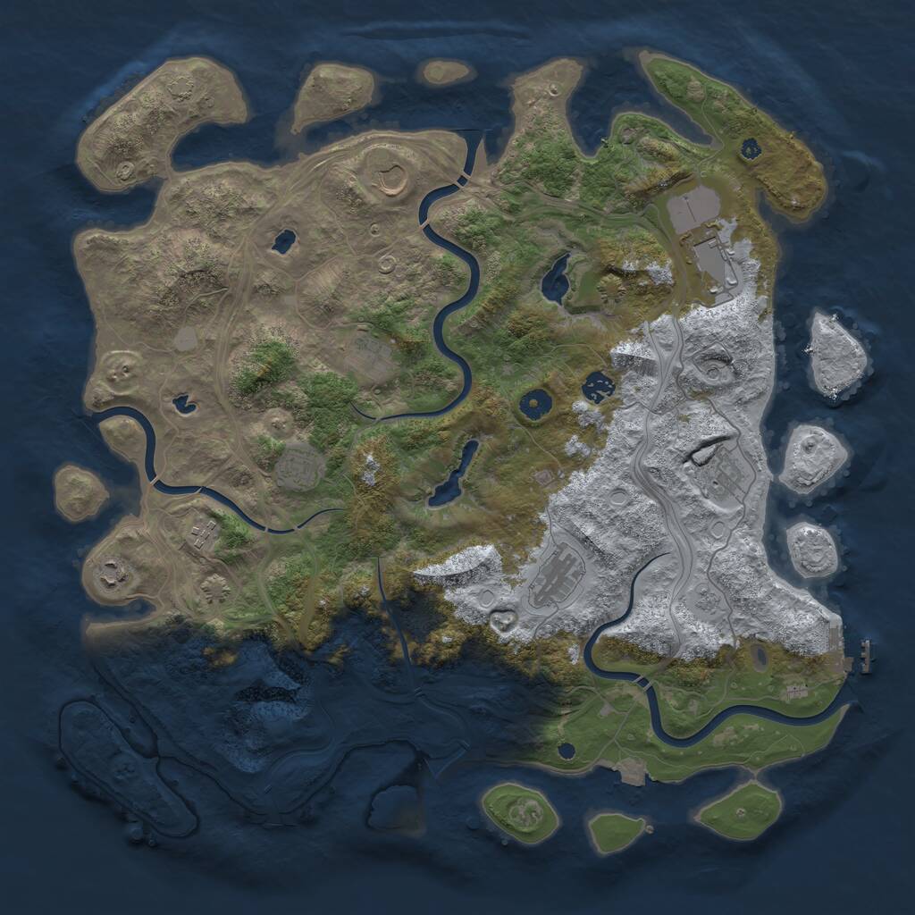Rust Map: Procedural Map, Size: 4500, Seed: 256652256, 14 Monuments