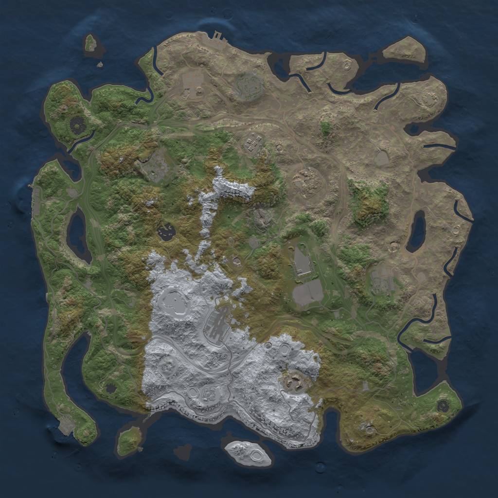 Rust Map: Procedural Map, Size: 4250, Seed: 54331730, 18 Monuments