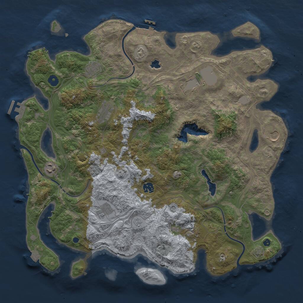 Rust Map: Procedural Map, Size: 4250, Seed: 54331730, 15 Monuments