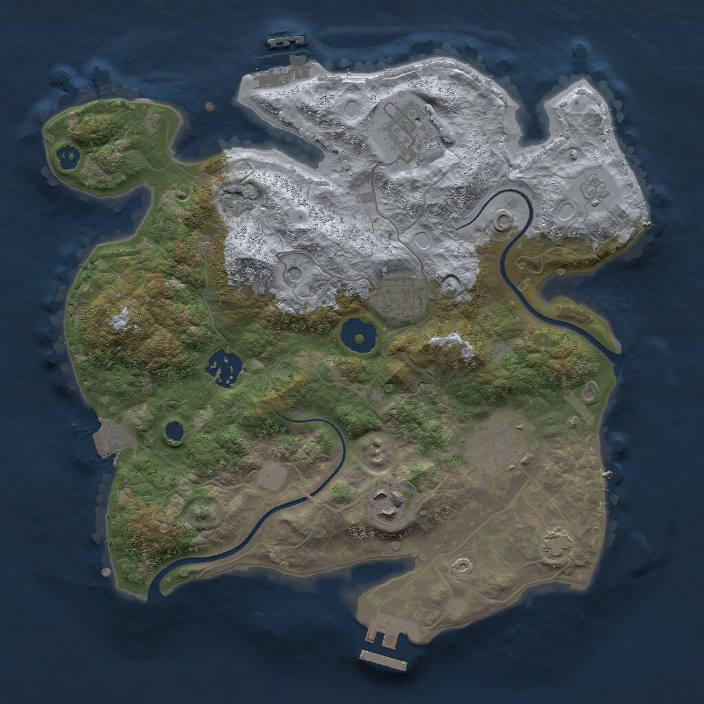 Rust Map: Procedural Map, Size: 3000, Seed: 165971911, 11 Monuments