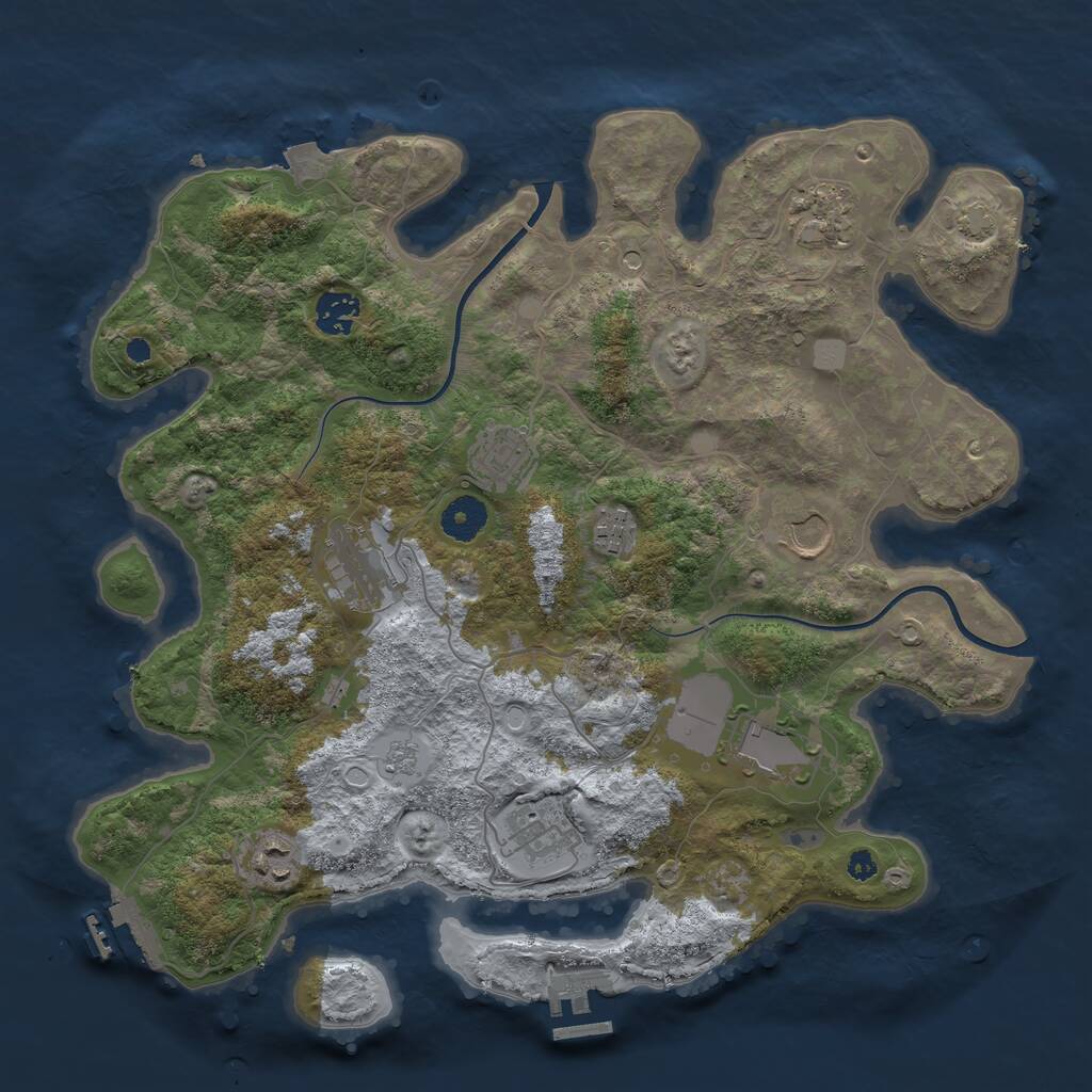 Rust Map: Procedural Map, Size: 3700, Seed: 40330220, 15 Monuments