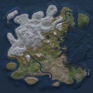 Thumbnail Rust Map: Procedural Map, Size: 3750, Seed: 17082023, 14 Monuments