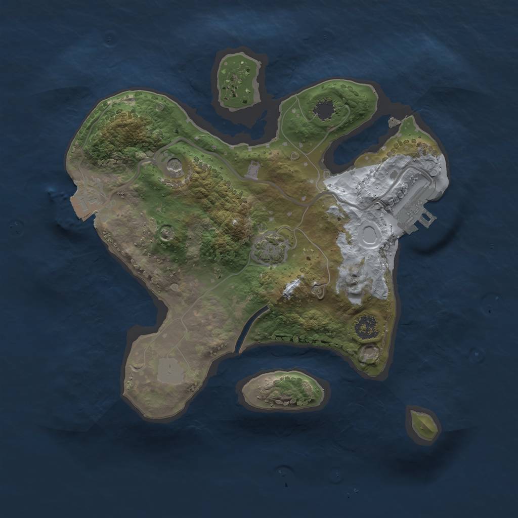 Rust Map: Procedural Map, Size: 2200, Seed: 12234, 6 Monuments