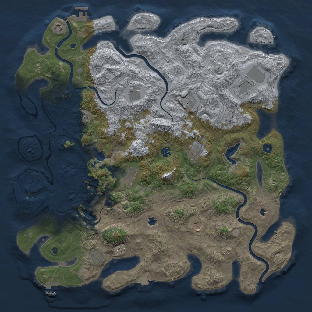 Rust Map: Procedural Map, Size: 4800, Seed: 258372575, 17 Monuments