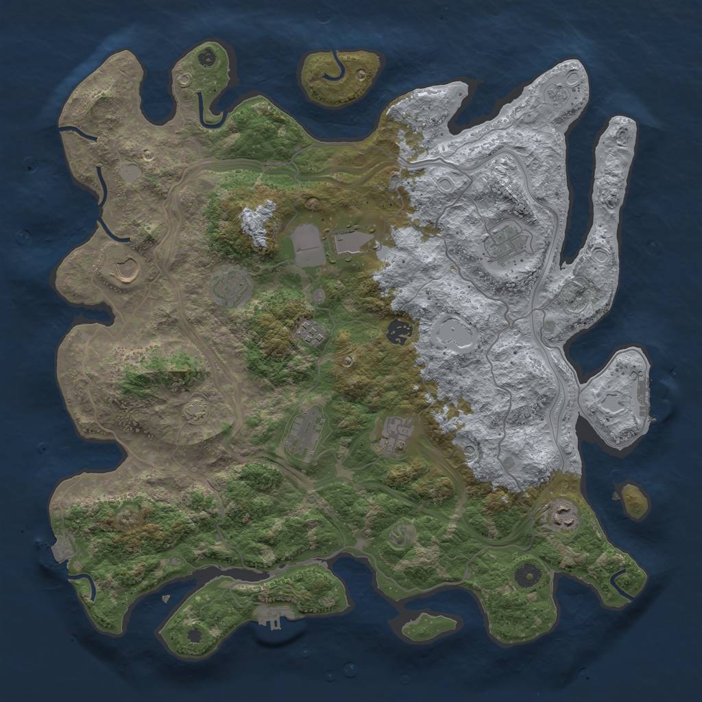 Rust Map: Procedural Map, Size: 4250, Seed: 867954964, 17 Monuments