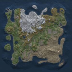 Thumbnail Rust Map: Procedural Map, Size: 3750, Seed: 4968029, 13 Monuments