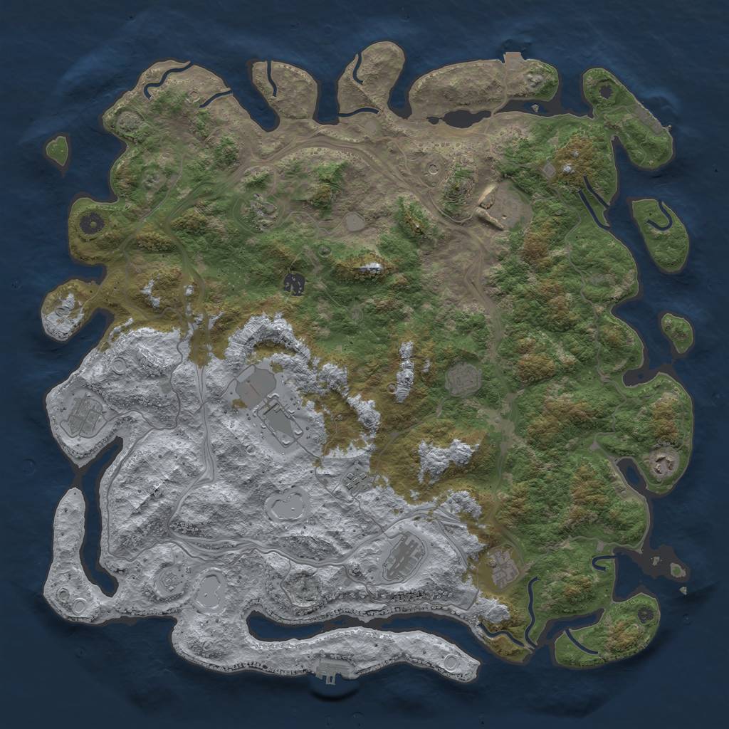 Rust Map: Procedural Map, Size: 4800, Seed: 316864172, 18 Monuments