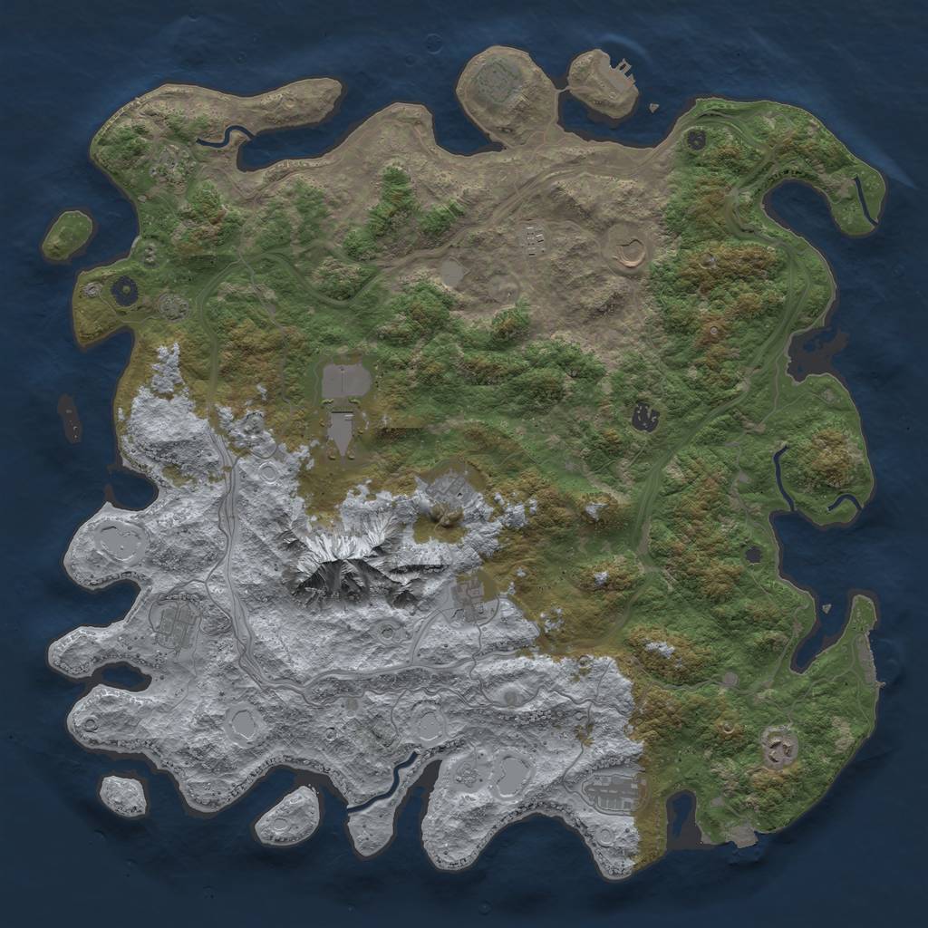 Rust Map: Procedural Map, Size: 5000, Seed: 42709181, 19 Monuments