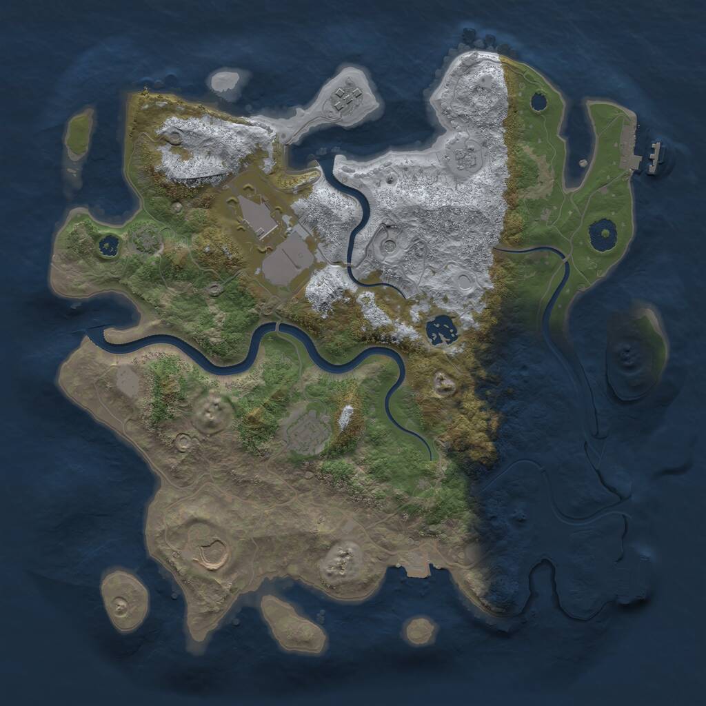 Rust Map: Procedural Map, Size: 3500, Seed: 161128202, 11 Monuments