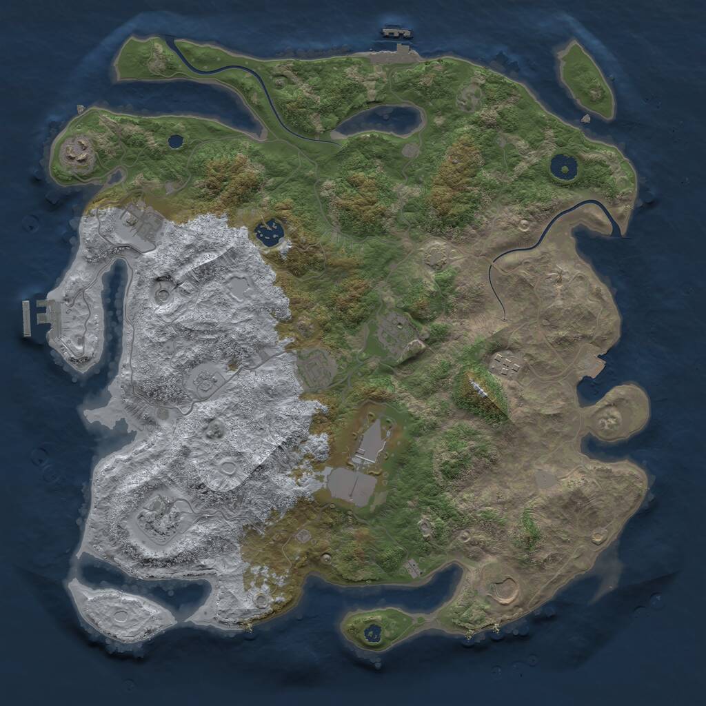 Rust Map: Procedural Map, Size: 3950, Seed: 65634502, 15 Monuments