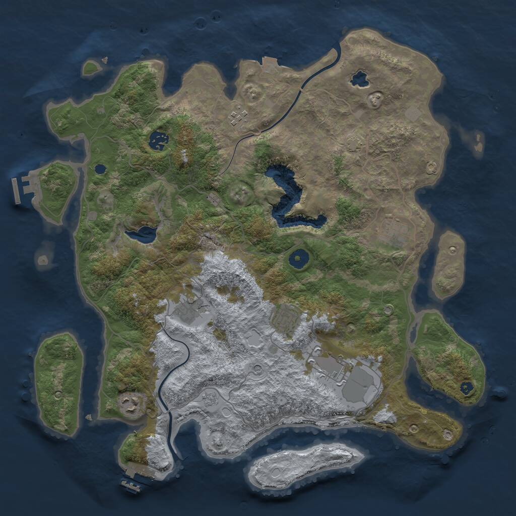 Rust Map: Procedural Map, Size: 4000, Seed: 808849448, 13 Monuments