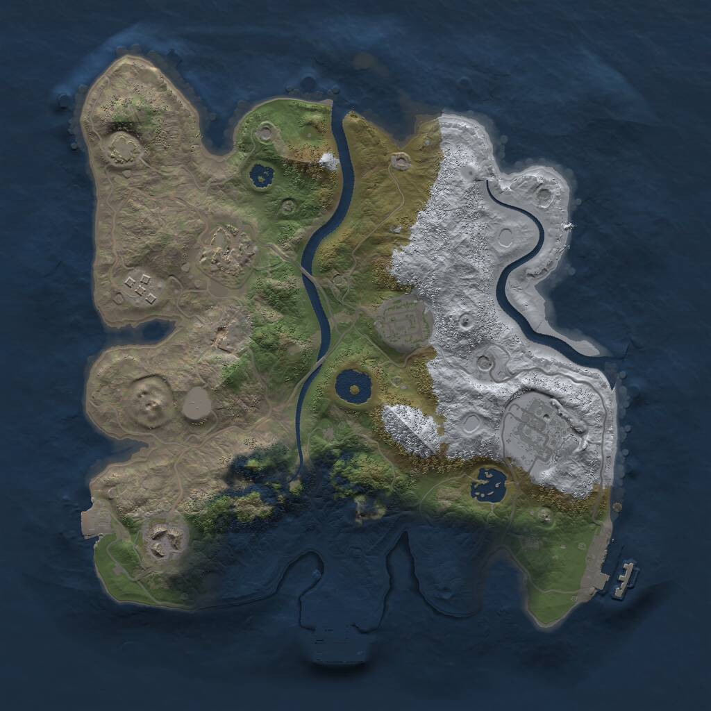 Rust Map: Procedural Map, Size: 3000, Seed: 67100491, 11 Monuments