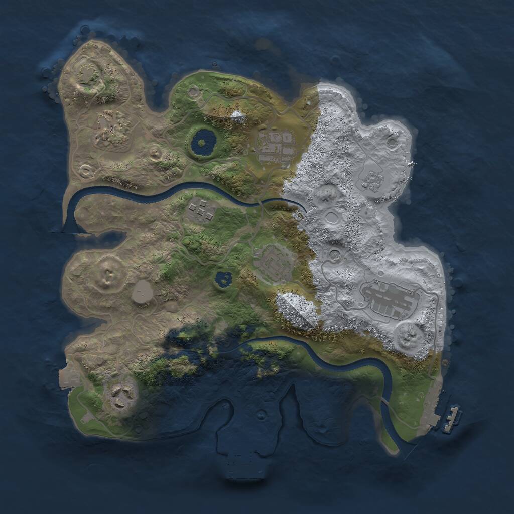 Rust Map: Procedural Map, Size: 3000, Seed: 67100491, 12 Monuments