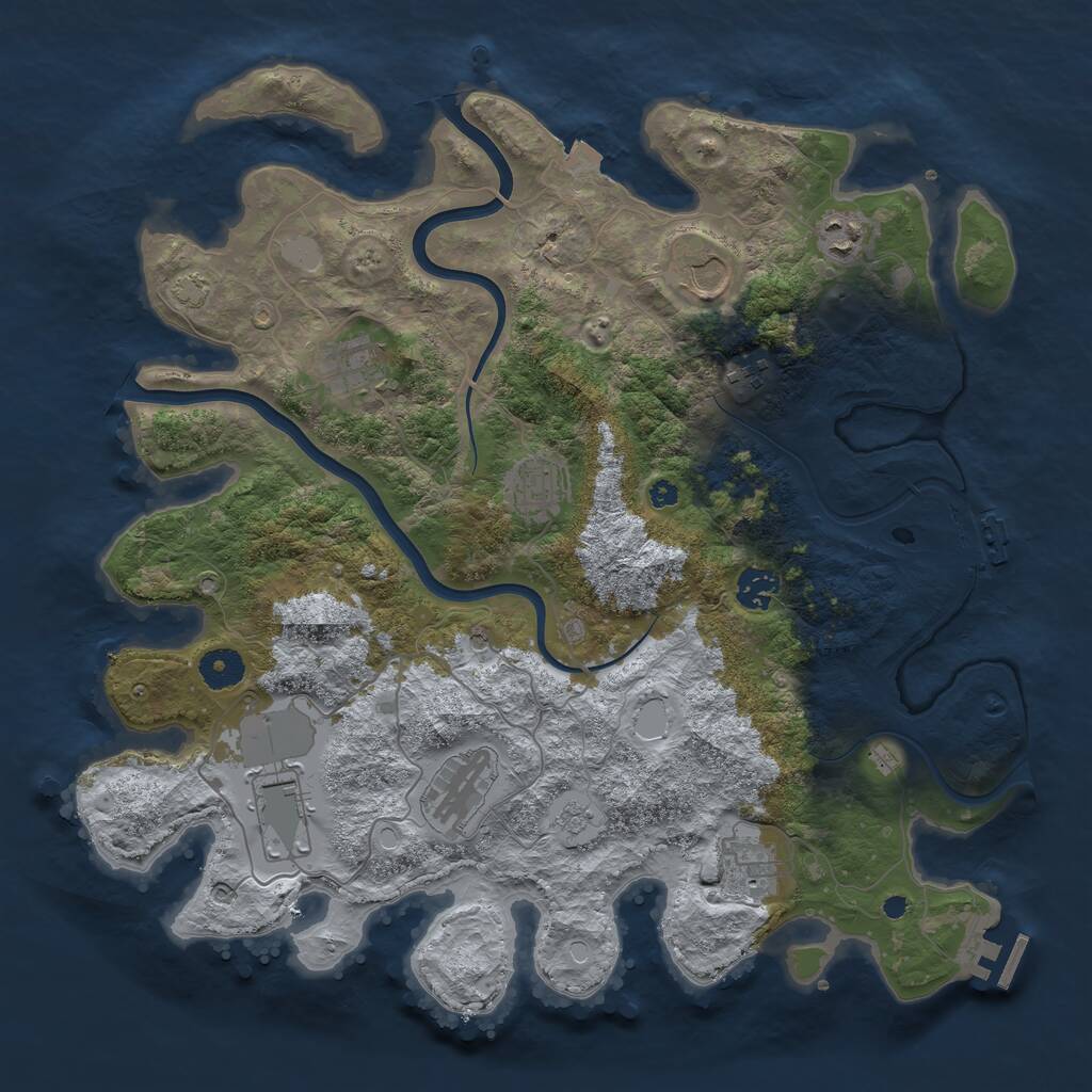 Rust Map: Procedural Map, Size: 3850, Seed: 4474019, 15 Monuments