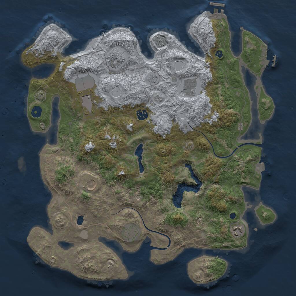 Rust Map: Procedural Map, Size: 4000, Seed: 82488915, 14 Monuments