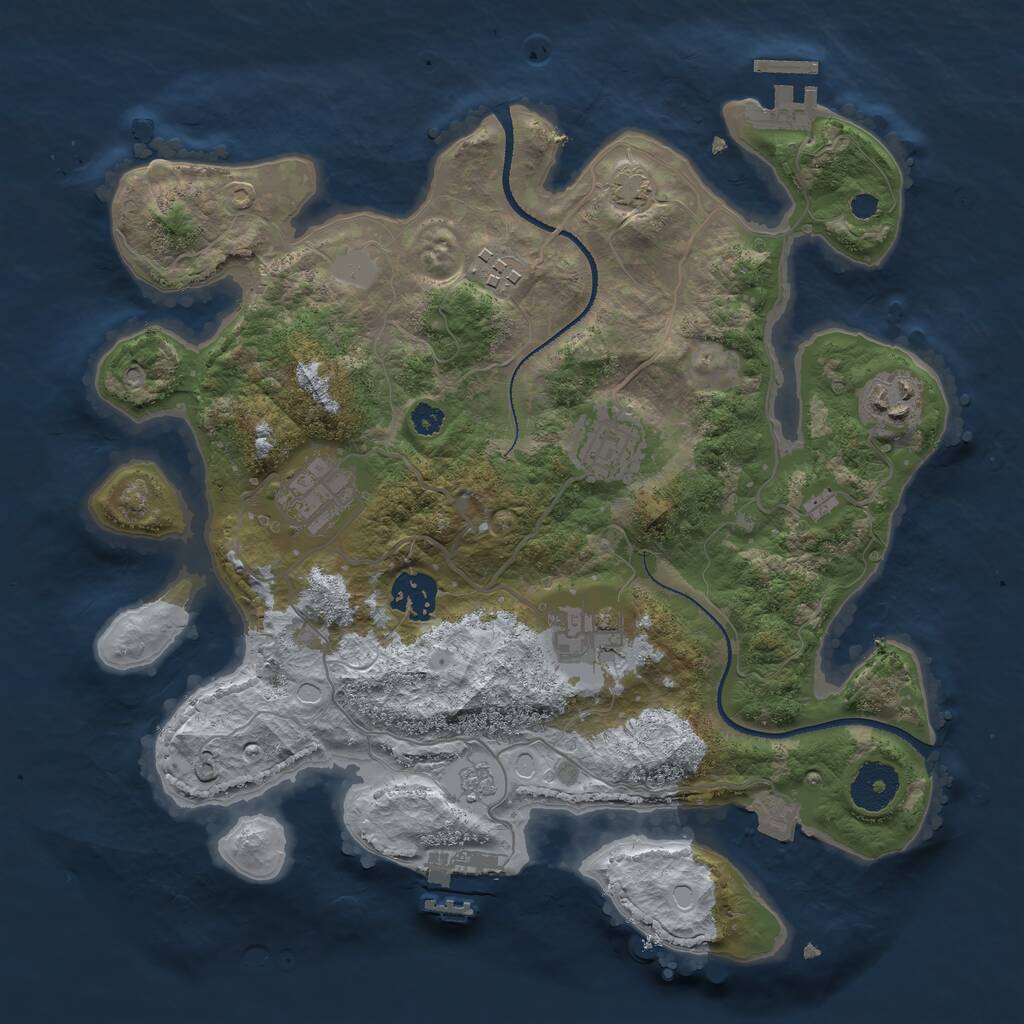 Rust Map: Procedural Map, Size: 3210, Seed: 3000, 11 Monuments
