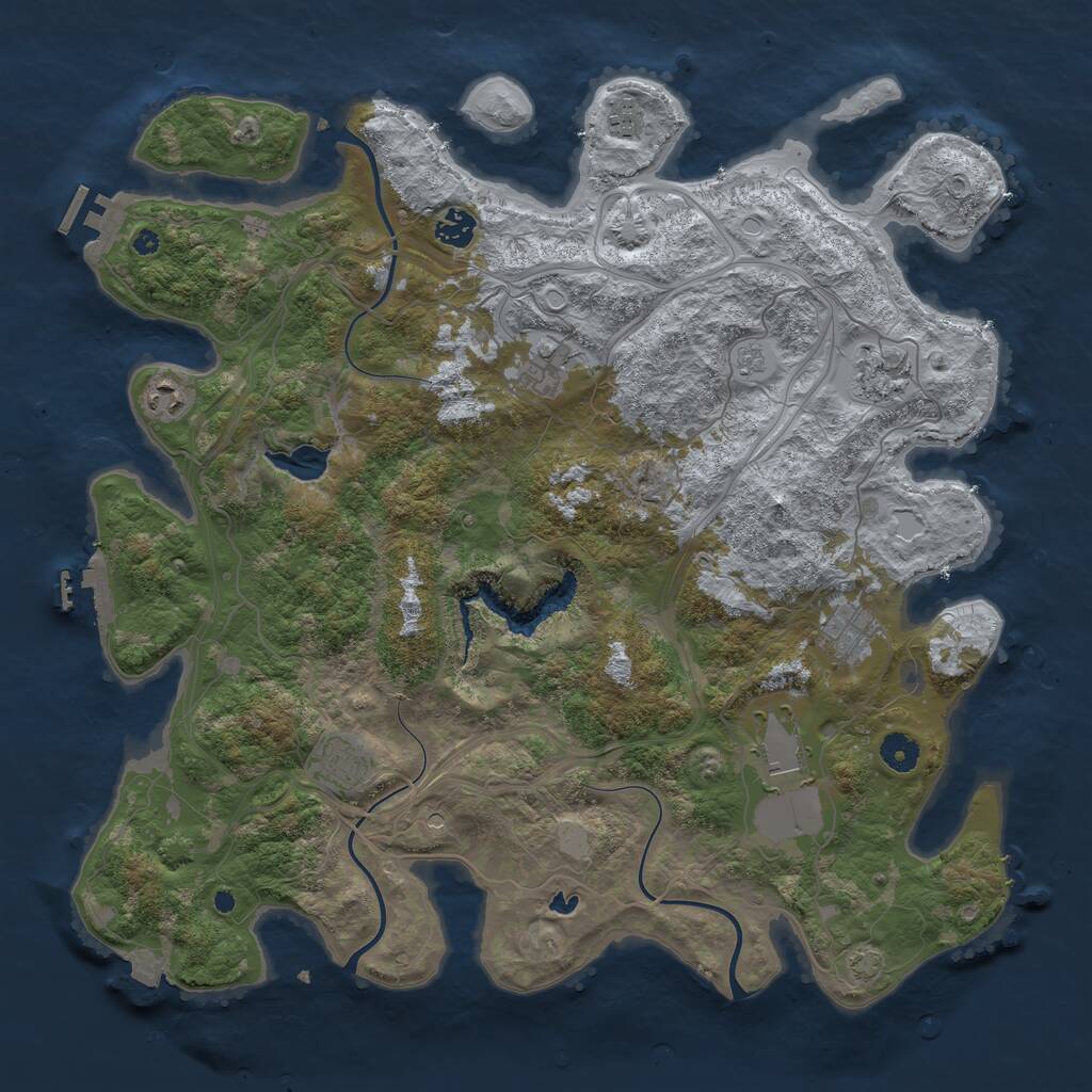 Rust Map: Procedural Map, Size: 4250, Seed: 1493598329, 14 Monuments