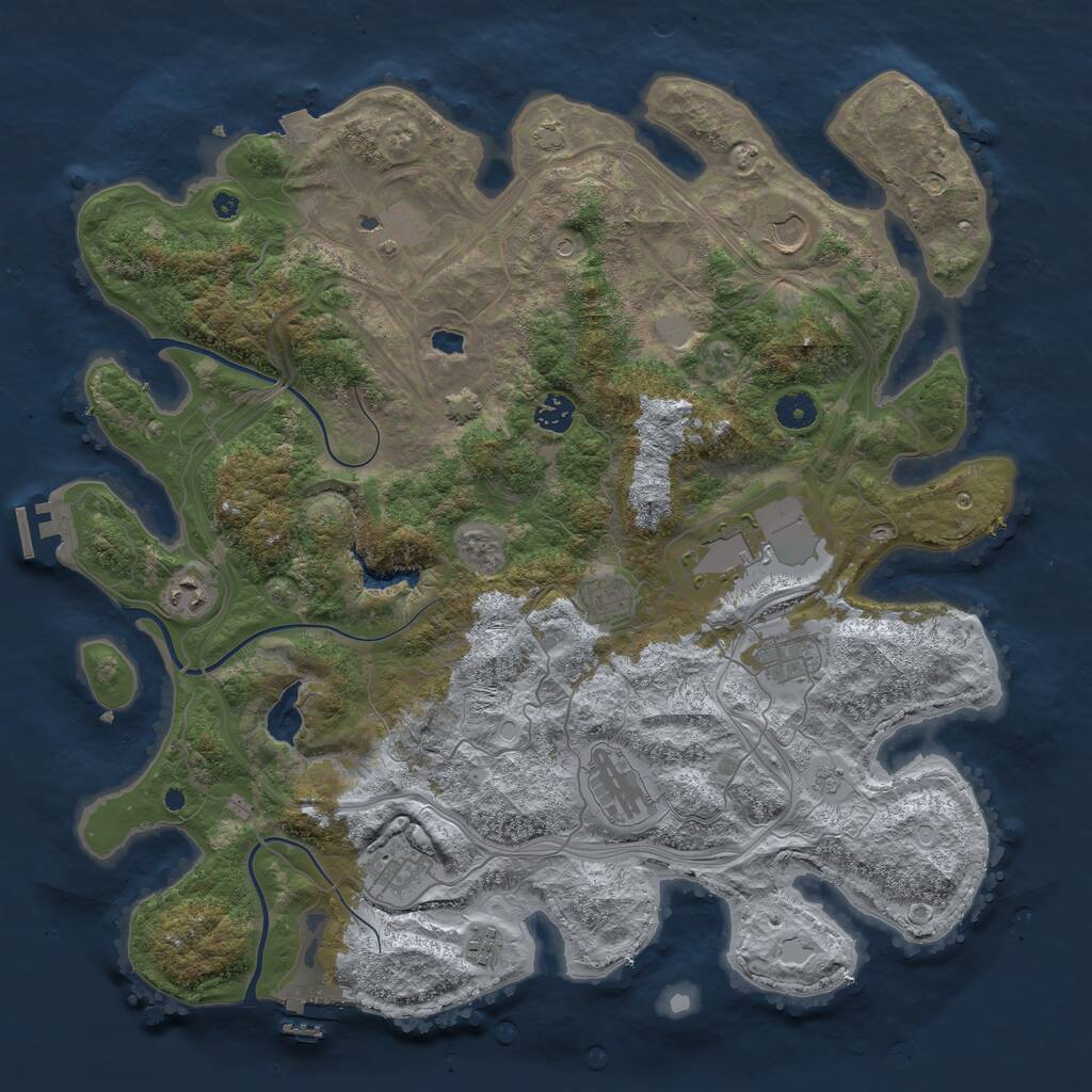Rust Map: Procedural Map, Size: 4250, Seed: 722794936, 16 Monuments