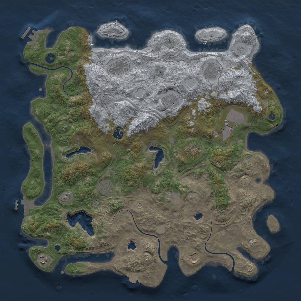 Rust Map: Procedural Map, Size: 4500, Seed: 139456, 17 Monuments