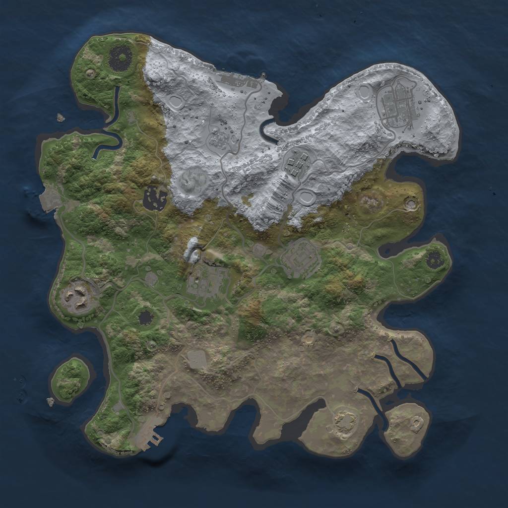 Rust Map: Procedural Map, Size: 3000, Seed: 12888, 13 Monuments