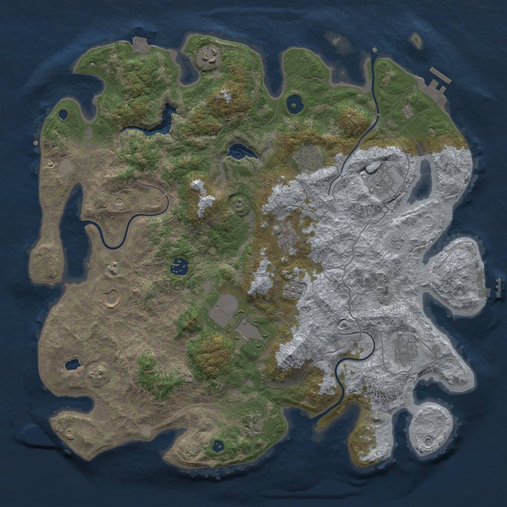 Rust Map: Procedural Map, Size: 4200, Seed: 23192398, 16 Monuments