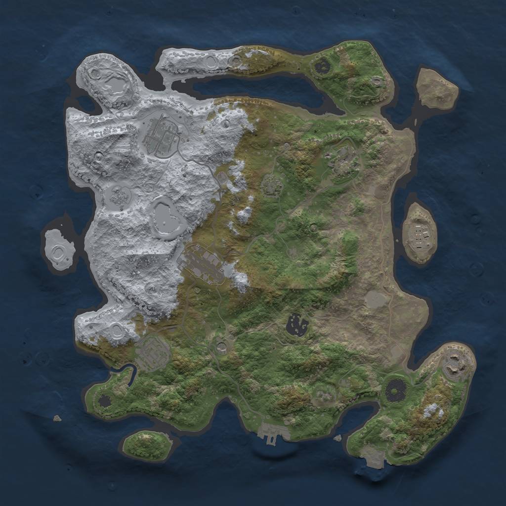 Rust Map: Procedural Map, Size: 3400, Seed: 37603641, 14 Monuments