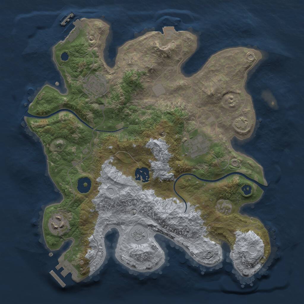 Rust Map: Procedural Map, Size: 3000, Seed: 9487945, 9 Monuments