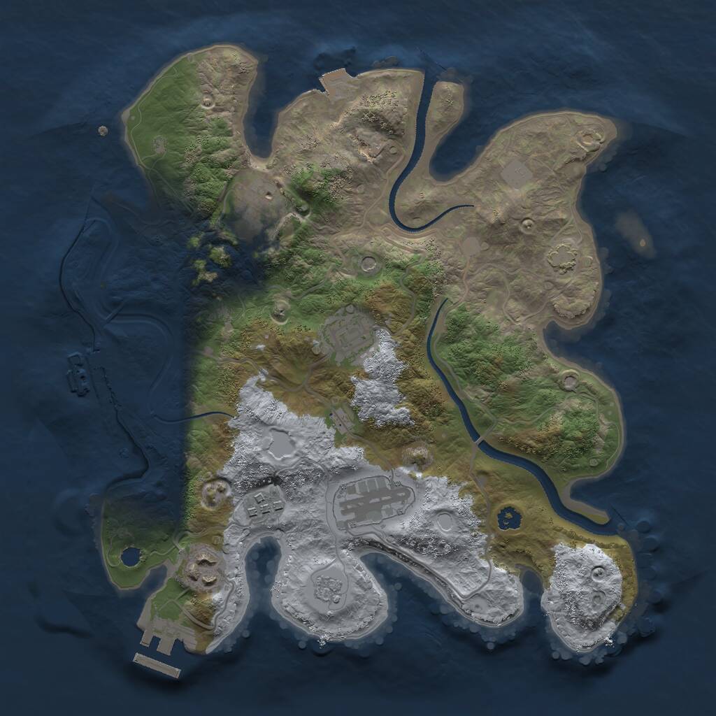 Rust Map: Procedural Map, Size: 3000, Seed: 9487945, 11 Monuments