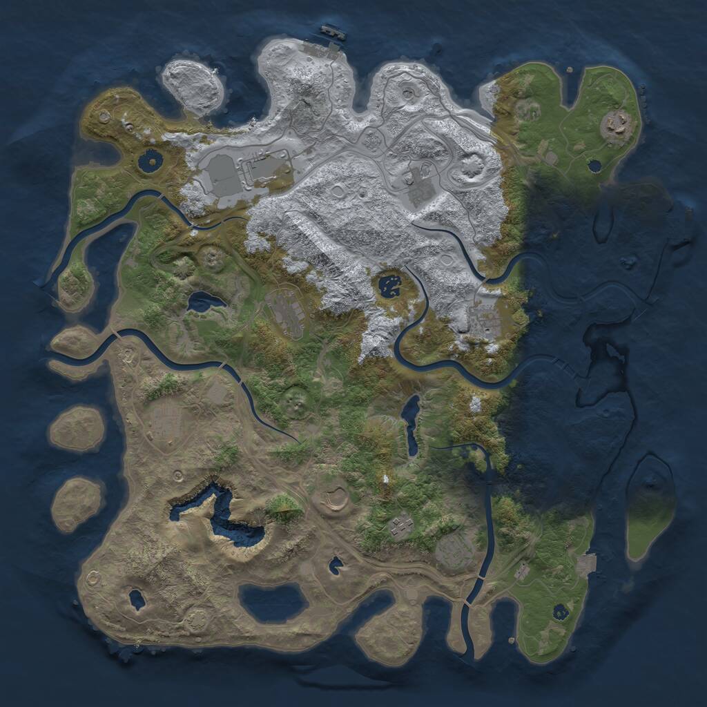 Rust Map: Procedural Map, Size: 4500, Seed: 24865759, 16 Monuments