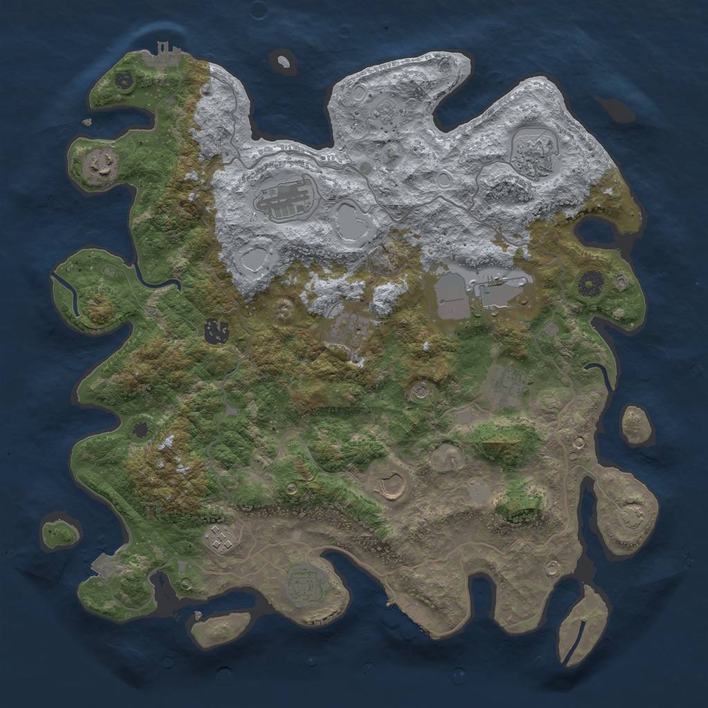Rust Map: Procedural Map, Size: 4000, Seed: 1510981152, 18 Monuments