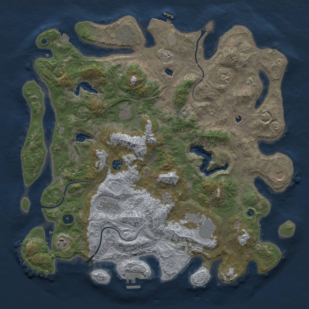 Rust Map: Procedural Map, Size: 4500, Seed: 670516456, 15 Monuments