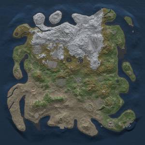 Thumbnail Rust Map: Procedural Map, Size: 4000, Seed: 1312707037, 17 Monuments