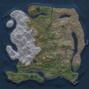 Thumbnail Rust Map: Procedural Map, Size: 3644, Seed: 1441133105, 15 Monuments