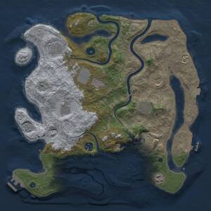 Thumbnail Rust Map: Procedural Map, Size: 3644, Seed: 1441133105, 15 Monuments