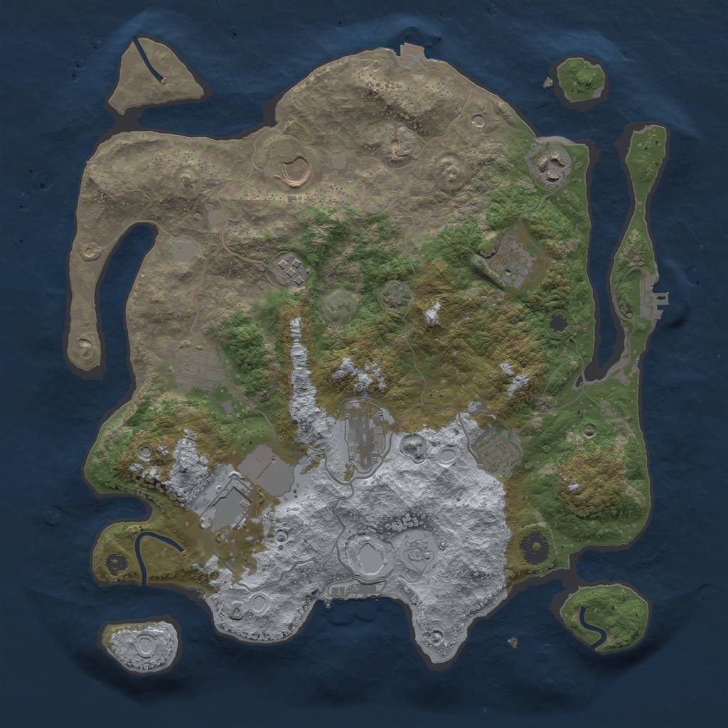 Rust Map: Procedural Map, Size: 3550, Seed: 69903, 16 Monuments