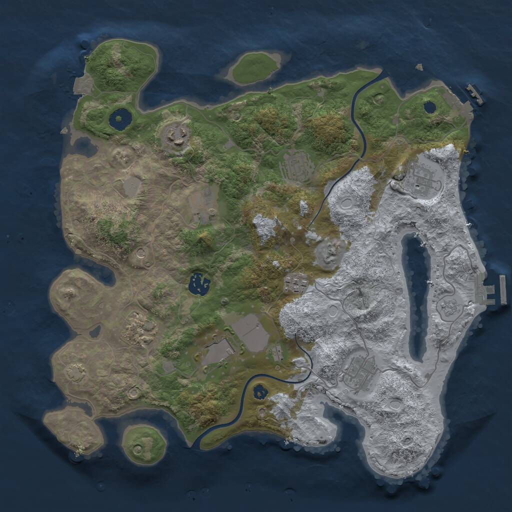 Rust Map: Procedural Map, Size: 3500, Seed: 467045031, 15 Monuments