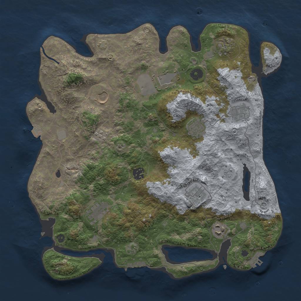 Rust Map: Procedural Map, Size: 3750, Seed: 1642790458, 18 Monuments