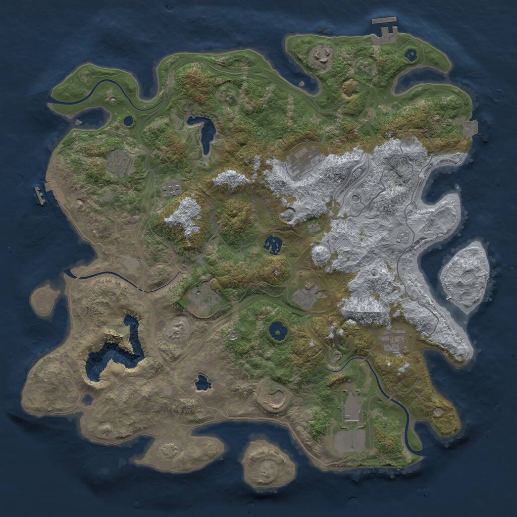 Rust Map: Procedural Map, Size: 4250, Seed: 683005213, 16 Monuments
