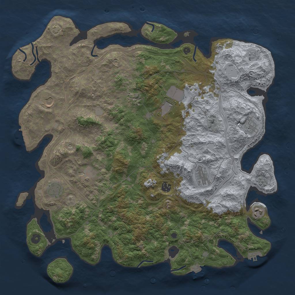 Rust Map: Procedural Map, Size: 4500, Seed: 1711120782, 18 Monuments