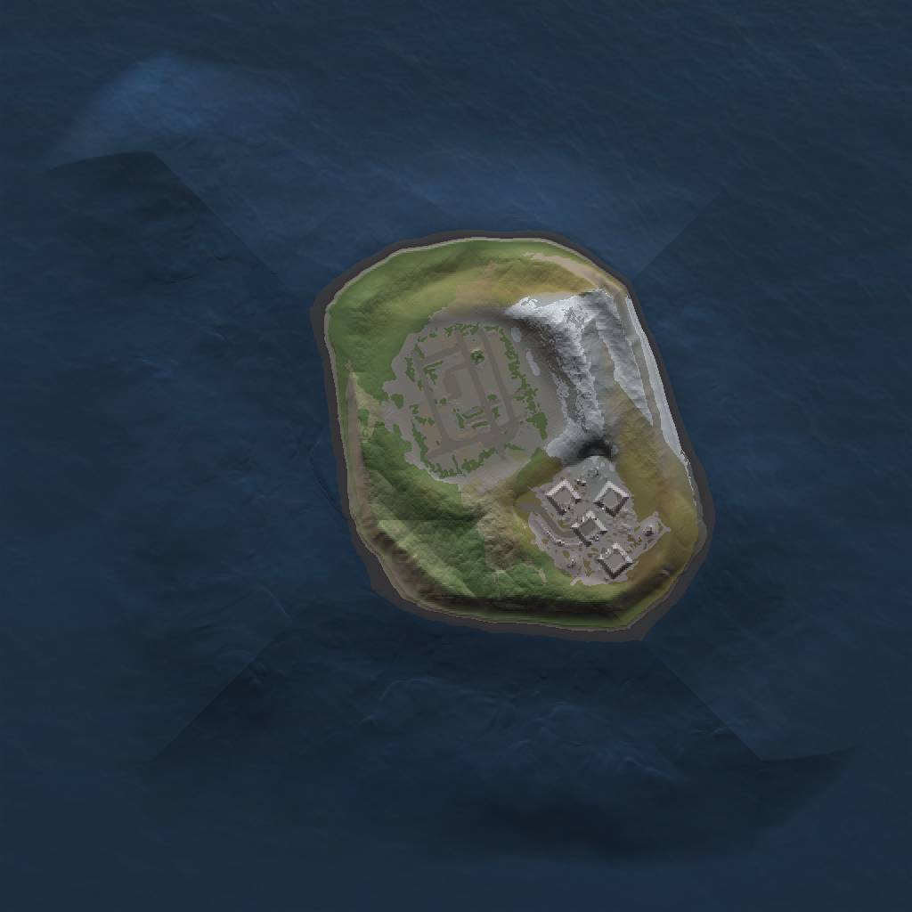 Rust Map: Barren, Size: 1250, Seed: 1337, 4 Monuments
