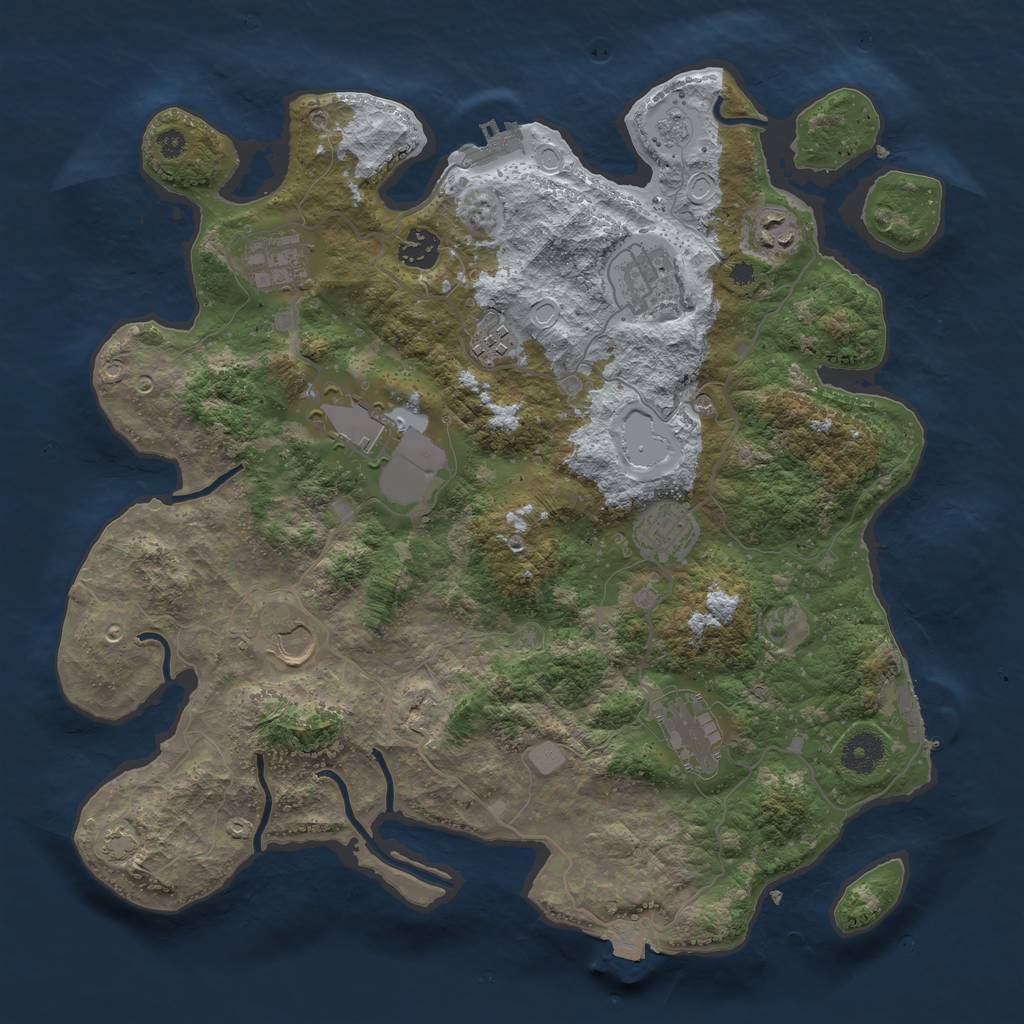 Rust Map: Procedural Map, Size: 3750, Seed: 772025997, 17 Monuments