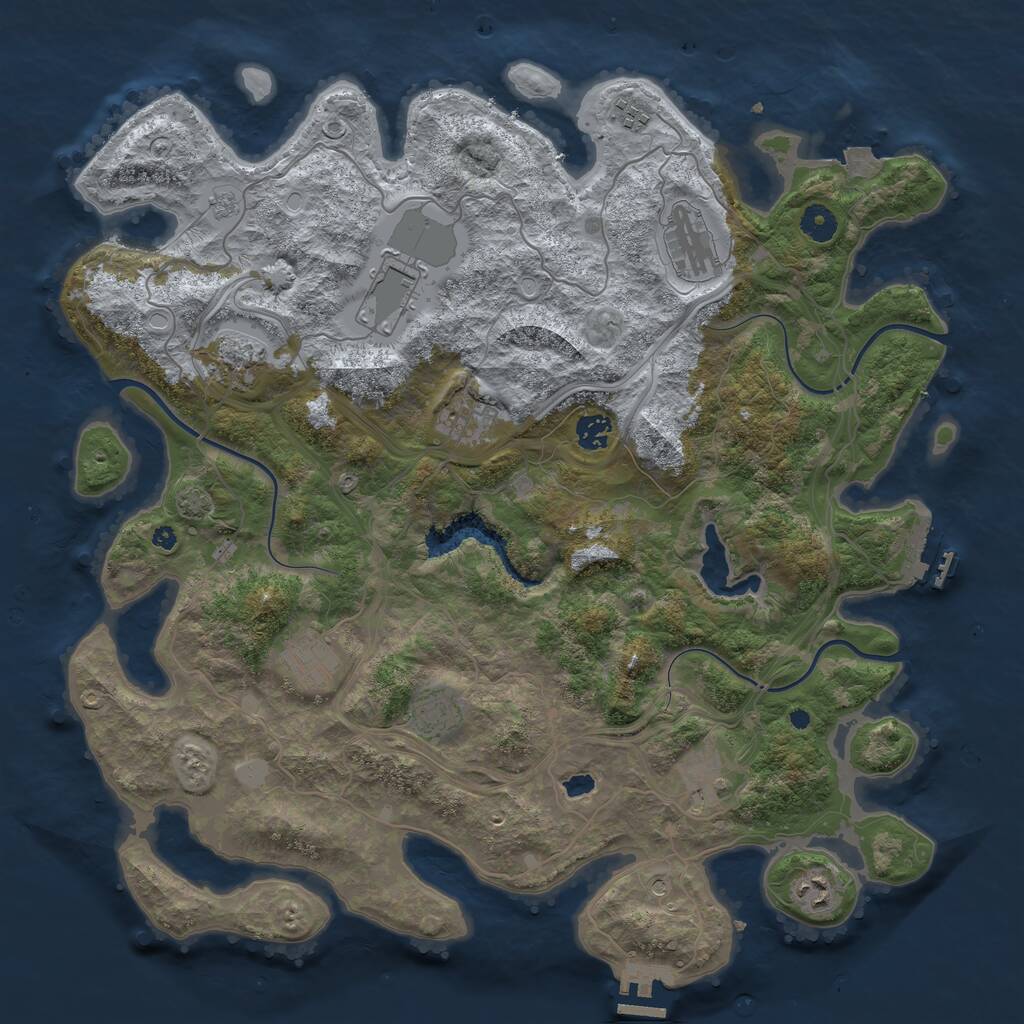 Rust Map: Procedural Map, Size: 4250, Seed: 320543677, 16 Monuments