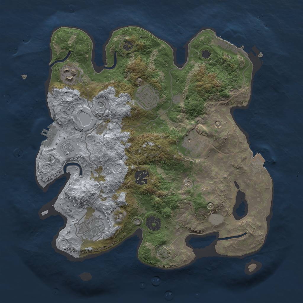 Rust Map: Procedural Map, Size: 3000, Seed: 1464851311, 13 Monuments