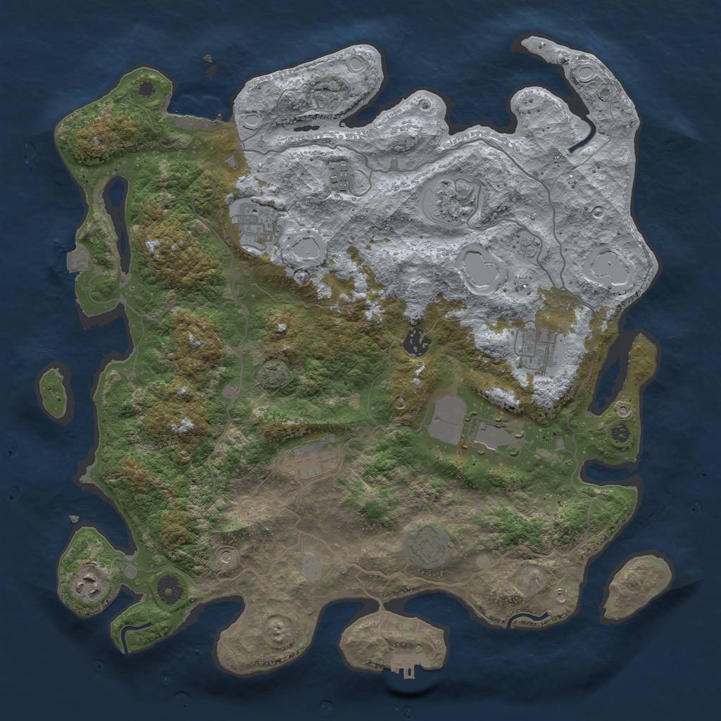 Rust Map: Procedural Map, Size: 4000, Seed: 979093486, 17 Monuments