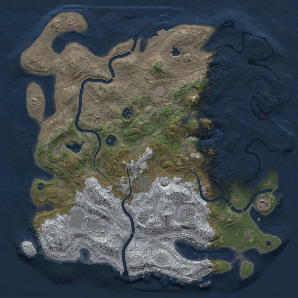 Rust Map: Procedural Map, Size: 4250, Seed: 1246386143, 12 Monuments
