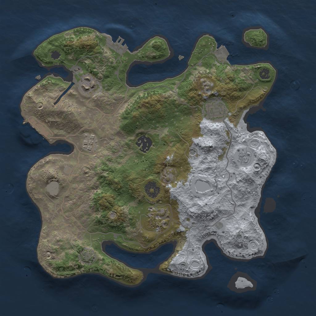 Rust Map: Procedural Map, Size: 3000, Seed: 11812, 13 Monuments