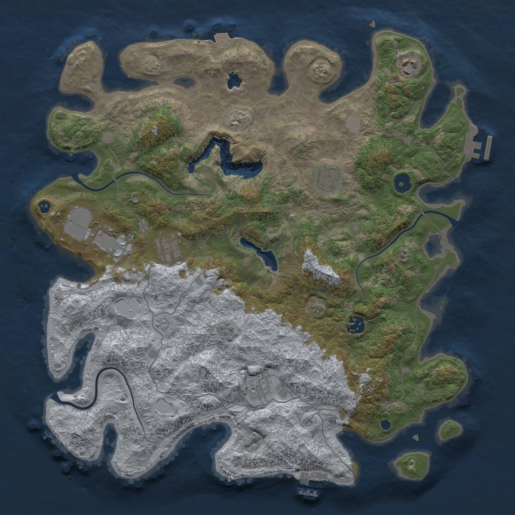 Rust Map: Procedural Map, Size: 4200, Seed: 33, 13 Monuments
