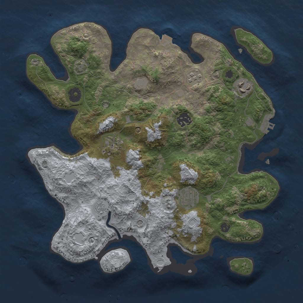 Rust Map: Procedural Map, Size: 3280, Seed: 555666777, 12 Monuments